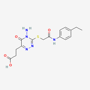 3-[4-Amino-3-[2-(4-ethylanilino)-2-oxoethyl]sulfanyl-5-oxo-1,2,4-triazin-6-yl]propanoic acid