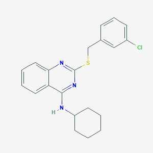 2-((3-chlorobenzyl)thio)-N-cyclohexylquinazolin-4-amine