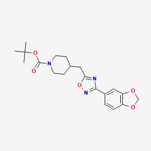molecular formula C20H25N3O5 B2455812 Tert-butyl 4-{[3-(1,3-benzodioxol-5-yl)-1,2,4-oxadiazol-5-yl]methyl}piperidine-1-carboxylate CAS No. 1923094-26-1