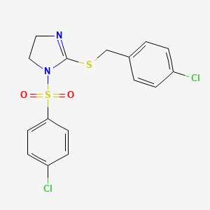 2-[(4-Chlorophenyl)methylsulfanyl]-1-(4-chlorophenyl)sulfonyl-4,5-dihydroimidazole