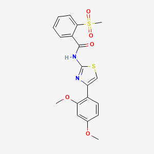 molecular formula C19H18N2O5S2 B2455820 N-(4-(2,4-dimethoxyphenyl)thiazol-2-yl)-2-(methylsulfonyl)benzamide CAS No. 876915-89-8