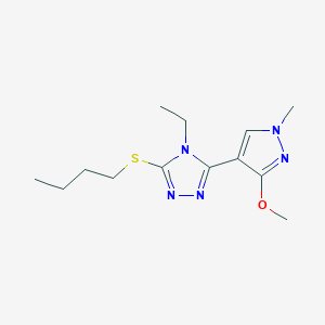 molecular formula C13H21N5OS B2455822 3-(butylthio)-4-ethyl-5-(3-methoxy-1-methyl-1H-pyrazol-4-yl)-4H-1,2,4-triazole CAS No. 1014052-22-2