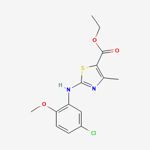 Ethyl 3-((5-chloro-2-methoxyphenyl)amino)-5-methyl-2,4-thiazolecarboxylate