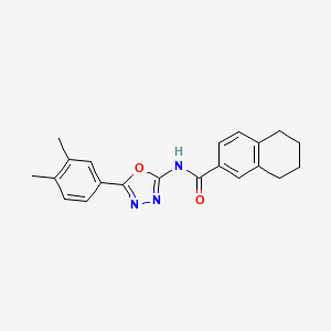 molecular formula C21H21N3O2 B2455827 N-[5-(3,4-dimethylphenyl)-1,3,4-oxadiazol-2-yl]-5,6,7,8-tetrahydronaphthalene-2-carboxamide CAS No. 923095-24-3
