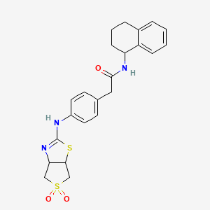 molecular formula C23H25N3O3S2 B2455838 2-[4-({5,5-dioxo-3aH,4H,6H,6aH-5lambda6-thieno[3,4-d][1,3]thiazol-2-yl}amino)phenyl]-N-(1,2,3,4-tetrahydronaphthalen-1-yl)acetamide CAS No. 1217694-59-1