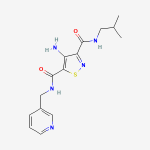 molecular formula C15H19N5O2S B2455842 4-amino-N~3~-isobutyl-N~5~-(pyridin-3-ylmethyl)isothiazole-3,5-dicarboxamide CAS No. 1326853-13-7