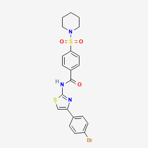 N-(4-(4-bromophenyl)thiazol-2-yl)-4-(piperidin-1-ylsulfonyl)benzamide