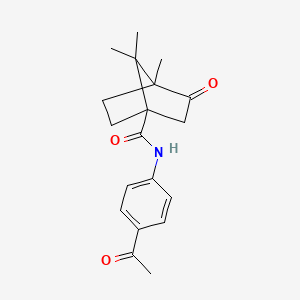 molecular formula C19H23NO3 B2455848 (1S,4S)-N-(4-acetylphenyl)-4,7,7-trimethyl-3-oxobicyclo[2.2.1]heptane-1-carboxamide CAS No. 385786-76-5