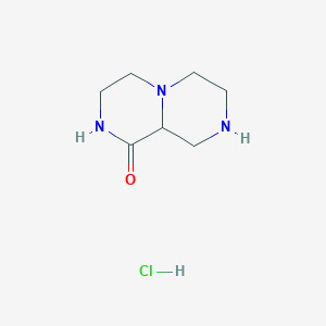 molecular formula C7H14ClN3O B2455852 Hexahydro-2H-pyrazino[1,2-a]pyrazin-1(6H)-one hydrochloride CAS No. 1383453-94-8