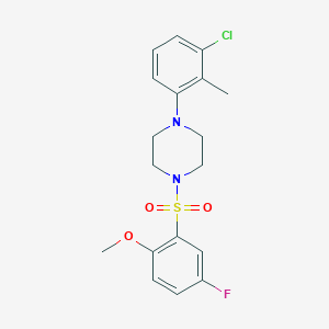 molecular formula C18H20ClFN2O3S B245586 1-(3-Chloro-2-methylphenyl)-4-[(5-fluoro-2-methoxyphenyl)sulfonyl]piperazine 