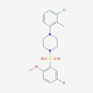 molecular formula C18H20ClFN2O3S B245586 1-(3-CHLORO-2-METHYLPHENYL)-4-(5-FLUORO-2-METHOXYBENZENESULFONYL)PIPERAZINE 