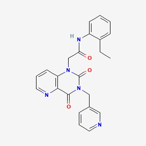 molecular formula C23H21N5O3 B2455861 2-(2,4-dioxo-3-(pyridin-3-ylmethyl)-3,4-dihydropyrido[3,2-d]pyrimidin-1(2H)-yl)-N-(2-ethylphenyl)acetamide CAS No. 946247-79-6