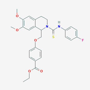Ethyl 4-((2-((4-fluorophenyl)carbamothioyl)-6,7-dimethoxy-1,2,3,4-tetrahydroisoquinolin-1-yl)methoxy)benzoate