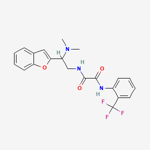 molecular formula C21H20F3N3O3 B2455873 N1-(2-(benzofuran-2-yl)-2-(dimethylamino)ethyl)-N2-(2-(trifluoromethyl)phenyl)oxalamide CAS No. 2034563-35-2