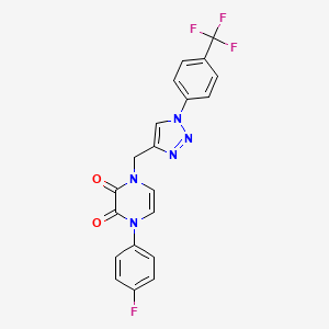 1-(4-Fluorophenyl)-4-[[1-[4-(trifluoromethyl)phenyl]triazol-4-yl]methyl]pyrazine-2,3-dione