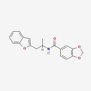 molecular formula C19H17NO4 B2455876 N-(1-(benzofuran-2-yl)propan-2-yl)benzo[d][1,3]dioxole-5-carboxamide CAS No. 2034293-80-4