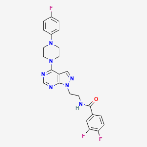 3,4-difluoro-N-(2-(4-(4-(4-fluorophenyl)piperazin-1-yl)-1H-pyrazolo[3,4-d]pyrimidin-1-yl)ethyl)benzamide