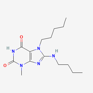 8-(Butylamino)-3-methyl-7-pentylpurine-2,6-dione