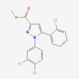 methyl 5-(2-chlorophenyl)-1-(3,4-dichlorophenyl)-1H-pyrazole-3-carboxylate