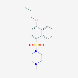 molecular formula C18H24N2O3S B245589 4-[(4-Methyl-1-piperazinyl)sulfonyl]-1-naphthyl propyl ether 
