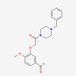 molecular formula C21H24N2O4 B2455890 3-[2-(4-Benzylpiperazin-1-yl)-2-oxoethoxy]-4-methoxybenzaldehyde CAS No. 165121-43-7