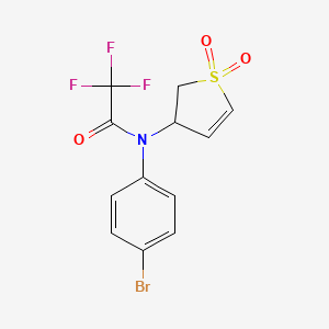 molecular formula C12H9BrF3NO3S B2455892 N-(4-bromophenyl)-N-(1,1-dioxido-2,3-dihydrothiophen-3-yl)-2,2,2-trifluoroacetamide CAS No. 1017657-34-9