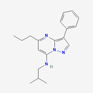molecular formula C19H24N4 B2455894 N-(2-甲基丙基)-3-苯基-5-丙基吡唑并[1,5-a]嘧啶-7-胺 CAS No. 890628-32-7