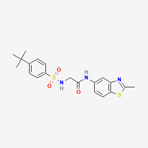 2-(4-tert-butylbenzenesulfonamido)-N-(2-methyl-1,3-benzothiazol-5-yl)acetamide