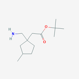 molecular formula C13H25NO2 B2455898 Tert-butyl 2-[1-(aminomethyl)-3-methylcyclopentyl]acetate CAS No. 2248379-40-8