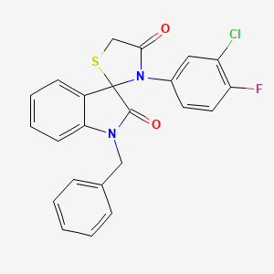 molecular formula C23H16ClFN2O2S B2455900 1-Benzyl-3'-(3-chloro-4-fluorophenyl)-1,2-dihydrospiro[indole-3,2'-[1,3]thiazolidine]-2,4'-dione CAS No. 894565-28-7