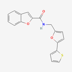 molecular formula C18H13NO3S B2455903 N-((5-(thiophen-2-yl)furan-2-yl)methyl)benzofuran-2-carboxamide CAS No. 2034247-61-3