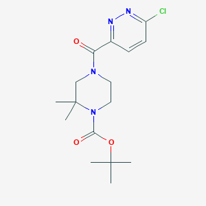 molecular formula C16H23ClN4O3 B2455905 Tert-butyl 4-(6-chloropyridazine-3-carbonyl)-2,2-dimethylpiperazine-1-carboxylate CAS No. 2402837-39-0