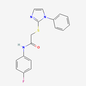 N-(4-fluorophenyl)-2-(1-phenylimidazol-2-yl)sulfanylacetamide
