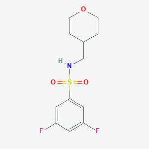 molecular formula C12H15F2NO3S B2455938 3,5-Difluoro-N-(oxan-4-ylmethyl)benzenesulfonamide CAS No. 2324599-89-3