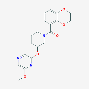 molecular formula C19H21N3O5 B2455945 (2,3-Dihydrobenzo[b][1,4]dioxin-5-yl)(3-((6-methoxypyrazin-2-yl)oxy)piperidin-1-yl)methanone CAS No. 2034438-10-1