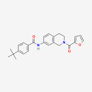 molecular formula C25H26N2O3 B2455947 4-(叔丁基)-N-(2-(呋喃-2-羰基)-1,2,3,4-四氢异喹啉-7-基)苯甲酰胺 CAS No. 955687-29-3