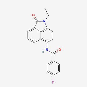 molecular formula C20H15FN2O2 B2455951 N-(1-ethyl-2-oxo-1,2-dihydrobenzo[cd]indol-6-yl)-4-fluorobenzamide CAS No. 313241-58-6
