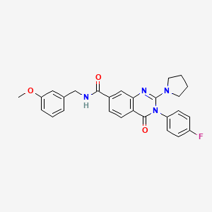 3-(4-fluorophenyl)-N-(3-methoxybenzyl)-4-oxo-2-(pyrrolidin-1-yl)-3,4-dihydroquinazoline-7-carboxamide