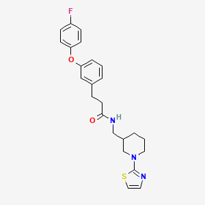 3-(3-(4-fluorophenoxy)phenyl)-N-((1-(thiazol-2-yl)piperidin-3-yl)methyl)propanamide