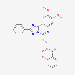 2-[(8,9-dimethoxy-2-phenyl[1,2,4]triazolo[1,5-c]quinazolin-5-yl)thio]-N-(2-fluorophenyl)acetamide