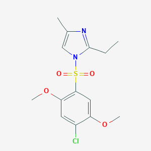 molecular formula C14H17ClN2O4S B245597 1-(4-chloro-2,5-dimethoxybenzenesulfonyl)-2-ethyl-4-methyl-1H-imidazole 