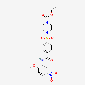 Ethyl 4-[4-[(2-methoxy-5-nitrophenyl)carbamoyl]phenyl]sulfonylpiperazine-1-carboxylate