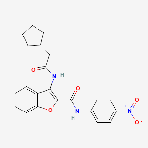 molecular formula C22H21N3O5 B2455981 3-(2-cyclopentylacetamido)-N-(4-nitrophenyl)benzofuran-2-carboxamide CAS No. 887878-81-1