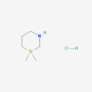 molecular formula C6H16ClNSi B2455985 3,3-Dimethyl-1,3-azasilinane;hydrochloride CAS No. 894427-52-2