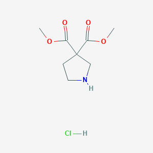 Dimethyl pyrrolidine-3,3-dicarboxylate;hydrochloride