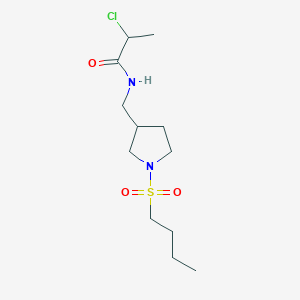 molecular formula C12H23ClN2O3S B2456007 N-[(1-Butylsulfonylpyrrolidin-3-yl)methyl]-2-chloropropanamide CAS No. 2411235-70-4