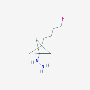 molecular formula C9H17FN2 B2456008 [3-(4-Fluorobutyl)-1-bicyclo[1.1.1]pentanyl]hydrazine CAS No. 2287340-43-4