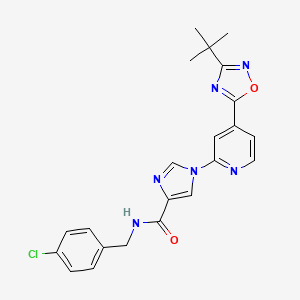 1-[4-(3-tert-butyl-1,2,4-oxadiazol-5-yl)pyridin-2-yl]-N-(4-chlorobenzyl)-1H-imidazole-4-carboxamide