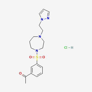 1-(3-((4-(2-(1H-pyrazol-1-yl)ethyl)-1,4-diazepan-1-yl)sulfonyl)phenyl)ethanone hydrochloride