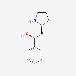 molecular formula C12H17NO B2456026 (1R)-1-phenyl-2-[(2S)-pyrrolidin-2-yl]ethan-1-ol CAS No. 134877-26-2